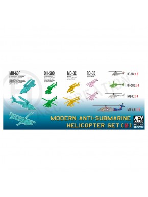 Set de Helicópteros Antisubmarinos Modernos 1/700