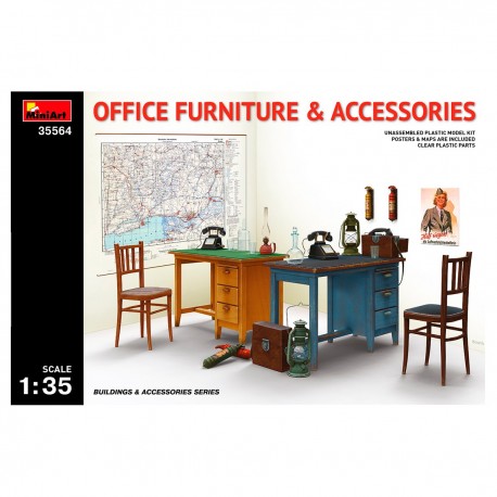 Ensemble de mobilier bureau 1/35 MiniArt