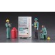 Figuras de trabalhadores de construção e máquina de venda automática escala 1/35