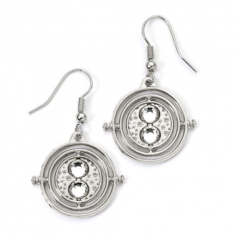 Pendientes Time Turner plateados de Harry Potter
