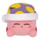 Peluche Kirby endormi avec chapeau violet et pois