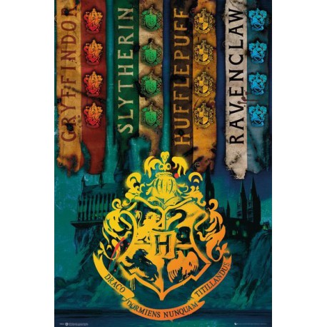 Affiche Harry Potter Poudlard Maisons