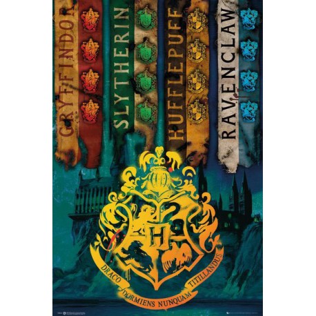 Poster Harry Potter Hogwarts Houses