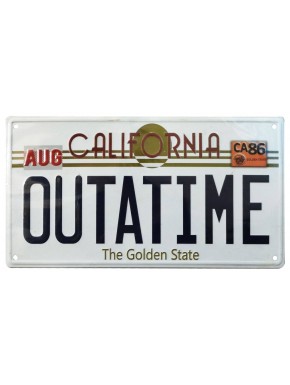 Placa de metal 'Outatime' De Volta para o Futuro