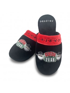 Pantoufles noires Friends avec logo Central Perk