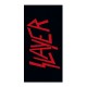 Toalha preta com logo vermelho de Slayer