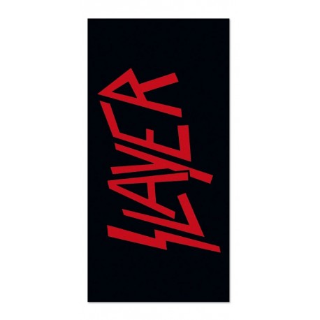 Toalha preta com logo vermelho de Slayer