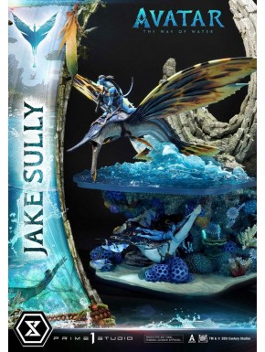 Statue de Jake Sully d'Avatar avec éclairage et détails impressionnants