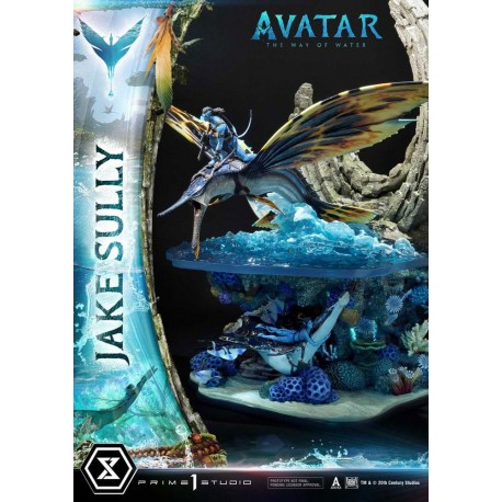 Statue de Jake Sully d'Avatar avec éclairage et détails impressionnants