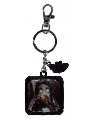 Porte-clés en métal Noces Funèbres avec motif floral