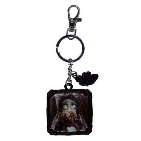 Porte-clés en métal Noces Funèbres avec motif floral