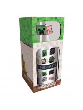 Verre tumbler Minecraft avec pailles