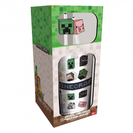 Verre tumbler Minecraft avec pailles