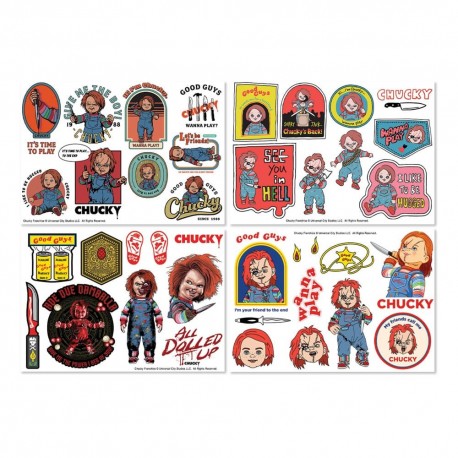Pack de pegatinas Chucky con 4 hojas decorativas