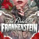 Lithographie La Fiancée de Frankenstein avec roses rouges et fond électrique