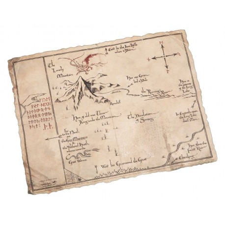 Litografía oficial del Mapa de Thorin de El Hobbit