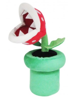 Peluche verte et rouge Plante Piranha Super Mario 22 cm