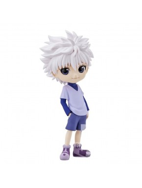 Figurine Q Posket Killua de HunterxHunter en violet et bleu