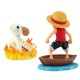 Figurine de Luffy avec Going Merry en flammes