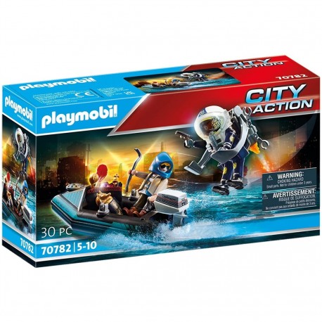 Set Playmobil con policía y mochila propulsora