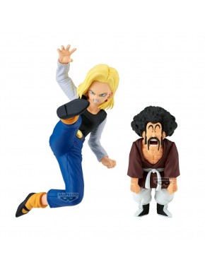 Set de figurines Android 18 Vs Mr. Satan en combat