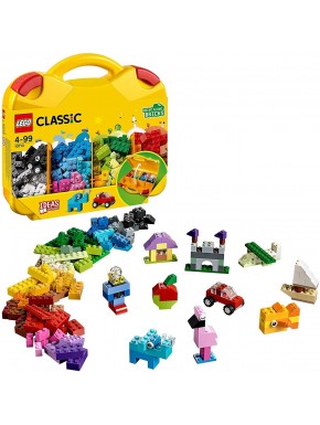 Malette jaune LEGO Classic avec briques et figures construites