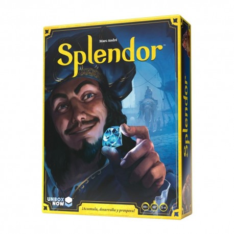 Boîte et composants du jeu de société Splendor
