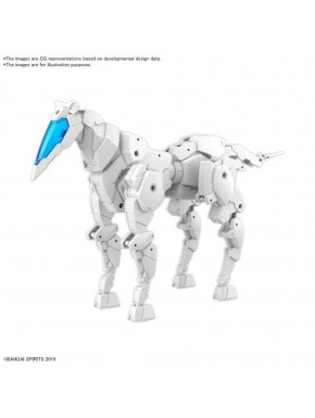 Veículo branco Bandai 30MM EX Arm Mecha em forma de cavalo 1/144