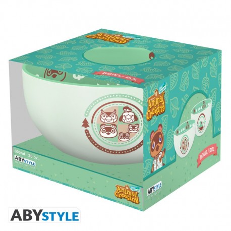 Bol ABYstyle avec personnages emblématiques d'Animal Crossing.