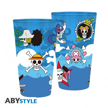 Grand verre ABYstyle One Piece avec crânes pirates
