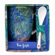 Taza de Van Gogh con cuchara y diseño de lirios