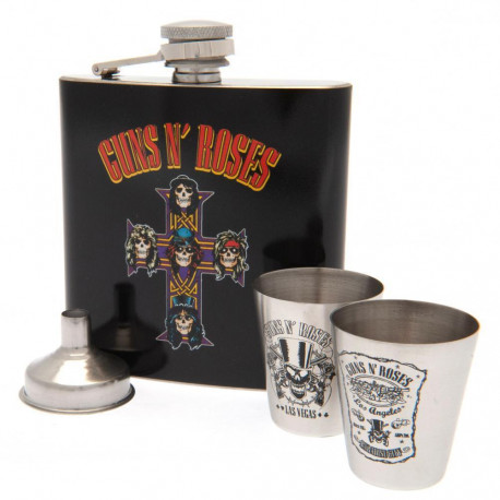 Set Petaca y Vasos Guns n' Roses Deluxe Logo