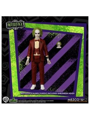 Figura Beetlejuice Red Tux da Mezco, 9,5 cm