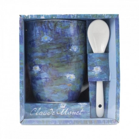 Taza de cerámica Monet con cuchara Enesco