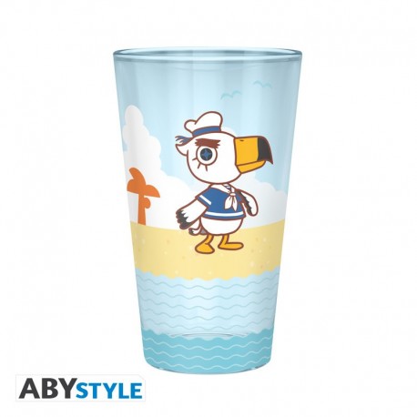 Verre Animal Crossing avec personnages de plage