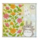Mini serviette grise Totoro avec fleurs