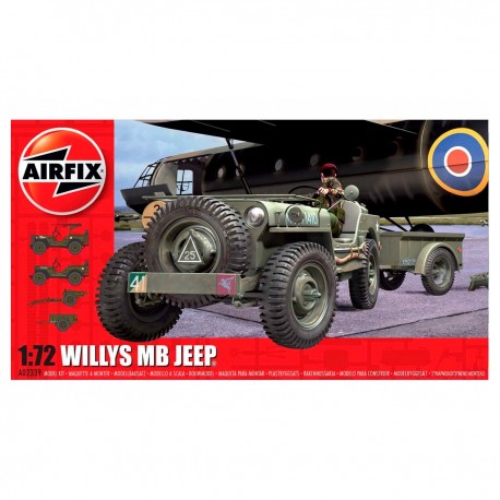 Modèle de Jeep Willys avec canon 6pdr d'Airfix