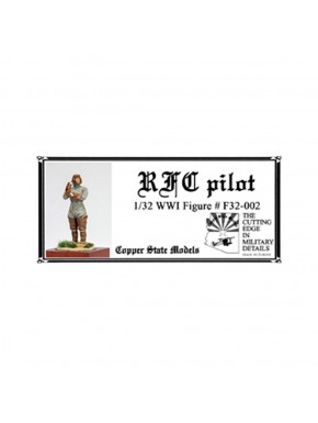 Figurine pilote RFC 1/32 en résine sur base en bois