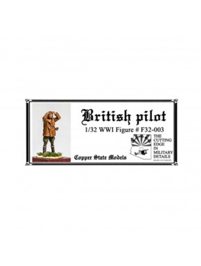 Figurine en résine pilote britannique 1/32 vérifiant lunettes