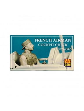 Figure aviateur français contrôle cockpit échelle 1/32
