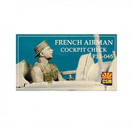 Figure aviateur français contrôle cockpit échelle 1/32