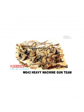 Modelo equipe de metralhadora MG42 alemã escala 1/35