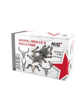 Set de crânes et squelettes d'animaux 1/72 Mig Productions