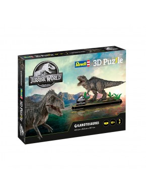 Caixa do quebra-cabeça 3D Jurassic World Giganotosaurus Revell