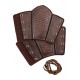 Brassard en cuir marron avec relief et lacets
