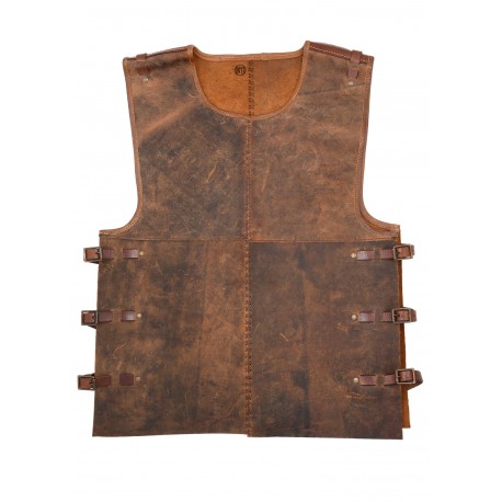 Armure de torse en cuir marron Sindri