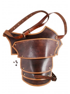 Armure d'épaule en cuir marron pour Vikings