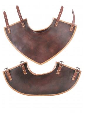 Gorget en cuir marron Arnulf pour LARP