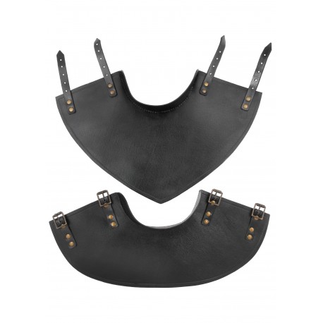 Collier d'armure en cuir noir Balor