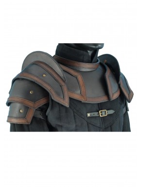 Armure en cuir pour épaules et cou noir et marron